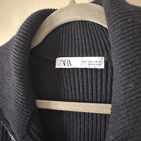 ZARA Navy Blue Full Zip Long Sleeve - Picture 3 of 6